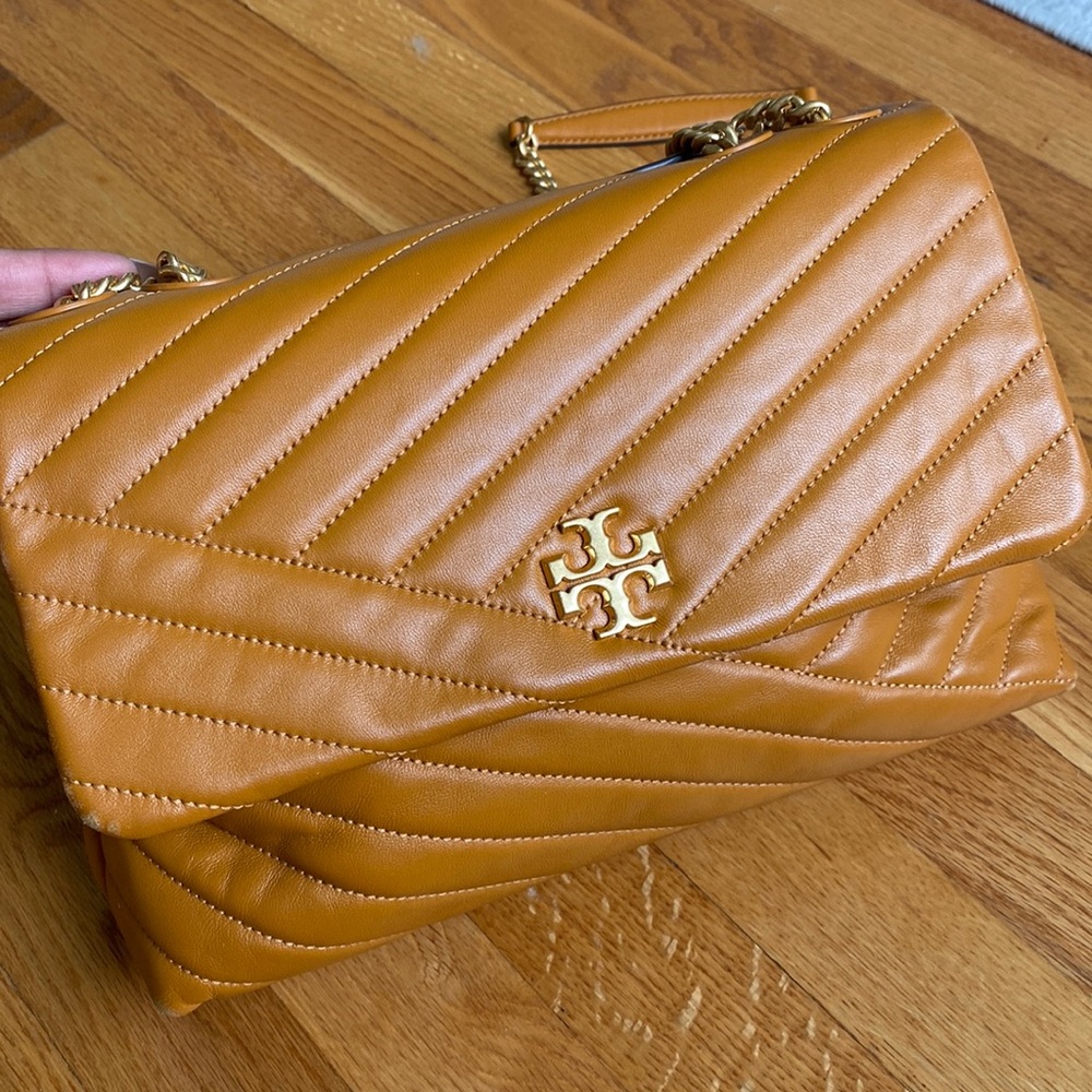 Tory Burch orange bag with chain handles
